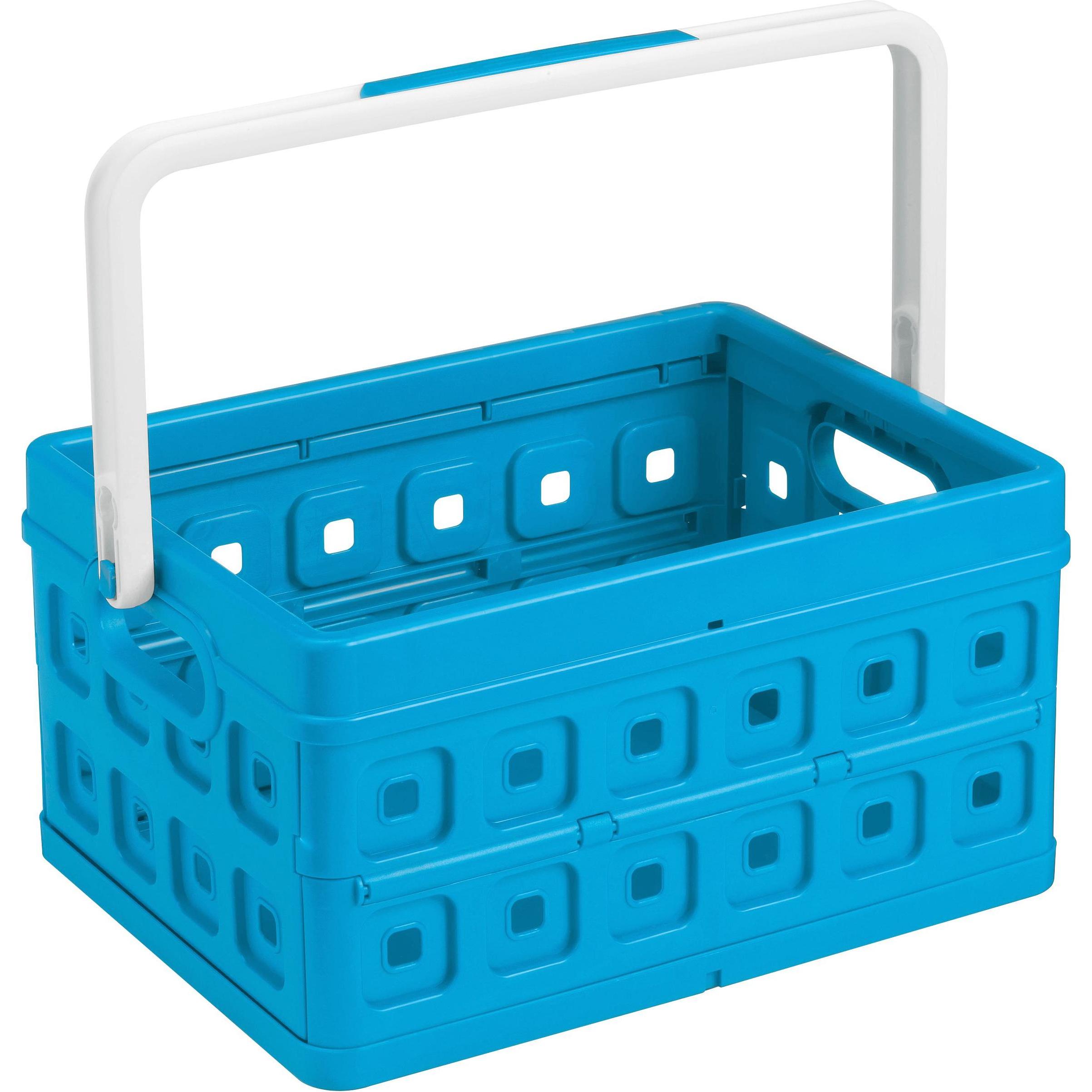 4x Sunware, Aufbewahrungsbox, Klappbox Square, Inhalt 24 Liter, mit Griff, für schwere Lebensmittel (24 l)