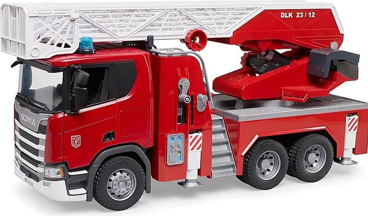 Produktbild Bruder Scania Super 560R Feuerwehr mit Drehleiter, Wasserpumpe, L+S Modul