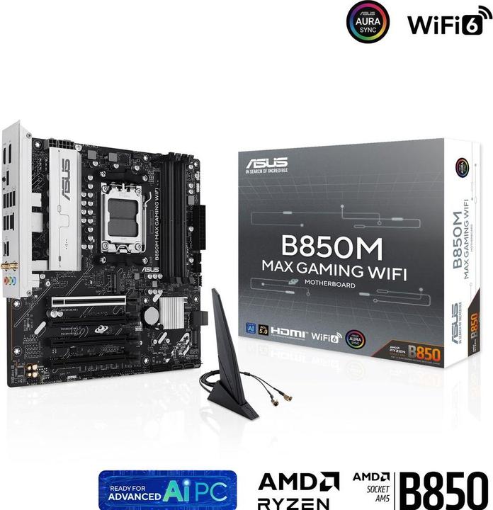 Productafbeelding ASUS B850M Max Gaming WIFI (AM5, AMD B850, mATX)