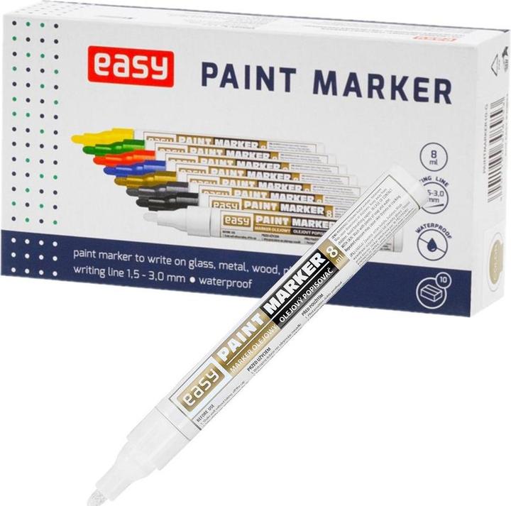 Easy Weisser Ölmarker 8,5 ml (10 Stück) EINFACH (3 mm, 10 x)