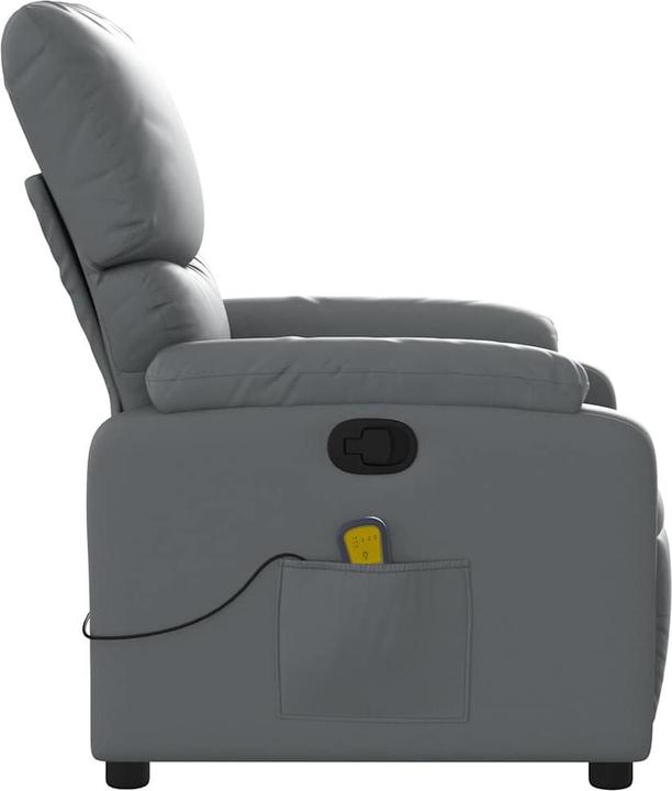 Actual product image vidaXL Massage chair grey imitation leather,Colour: Grey,Material