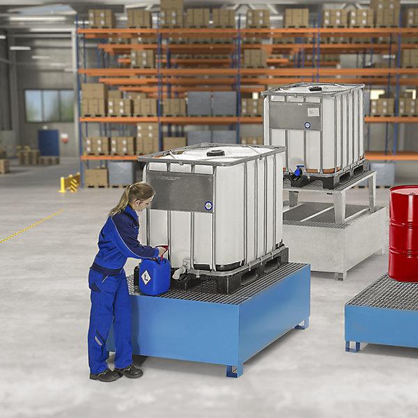 Immagine prodotto eurokraft basic Vasca di raccolta in acciaio per contenitori per cisterne IBC/KTC (1100 l)