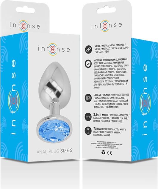 Actual product image Intense Anal Plug Metal Blue Size S