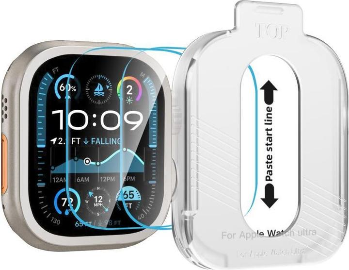 Produktbild Tech-Protect Easy Set+ Panzerglas 2er-Pack für Apple Watch Ultra 1/2 49 mm – Klar