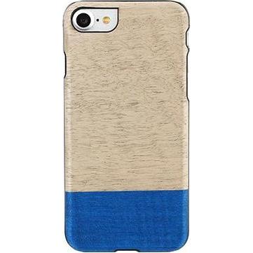 Man.Wand &WOOD-Hülle für iPhone 7 (Apple iPhone 7), Smartphone Hülle, Blau, Beige