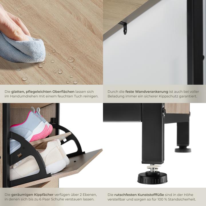 Immagine prodotto tectake Portascarpe (32 x 61 x 130 cm)