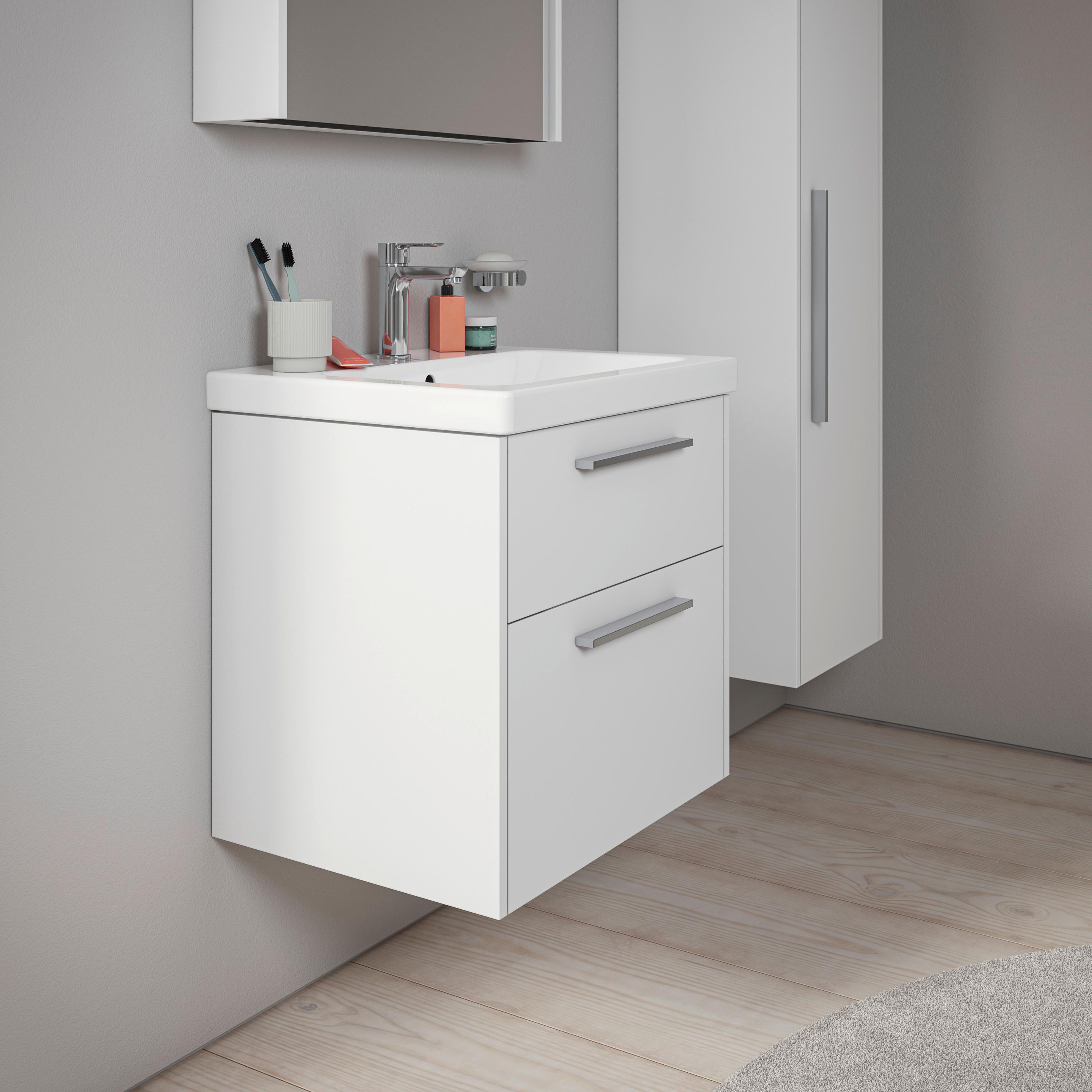 Thumbnail - Duravit, Waschbeckenunterschrank, D-Code Waschtischunterbau, 1 Auszug, 584x460mm, Siphonausschnitt, mit Griff