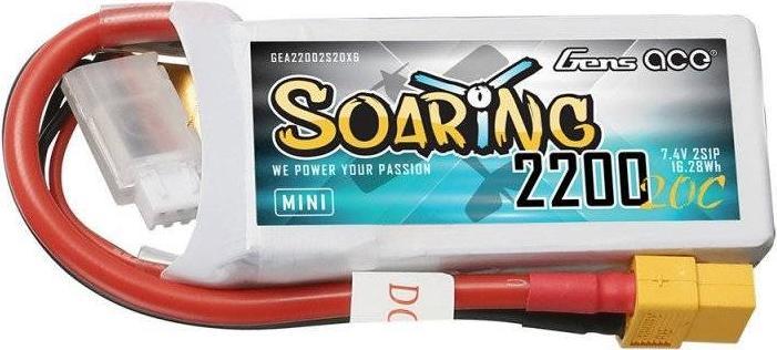 Productafbeelding Gens Ace GensAce Soaring Mini LiPo Batterij 2200mAh 7,4V 20C 2S1P (7.40 V, 2200 mAh)