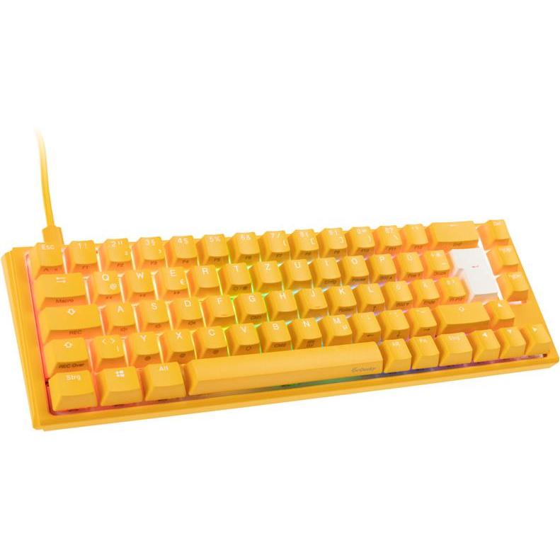 Ducky One 3 Yellow SF gaming keyboard, RGB LED - MX blue (DE, Kabelgebunden), Tastatur, Gelb