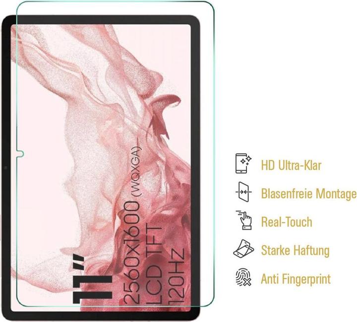 Produktbild Protectorking 4x Panzerfolie Anti-Shock Full Cover HD Klar (4 Stück, Galaxy Tab S9 FE)