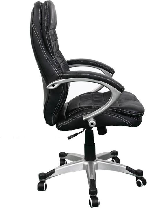 Produktbild Jet-Line Bürostuhl Rom schwarz Chef Sessel Echtleder Schreibtischstuhl Schreibtischsessel
