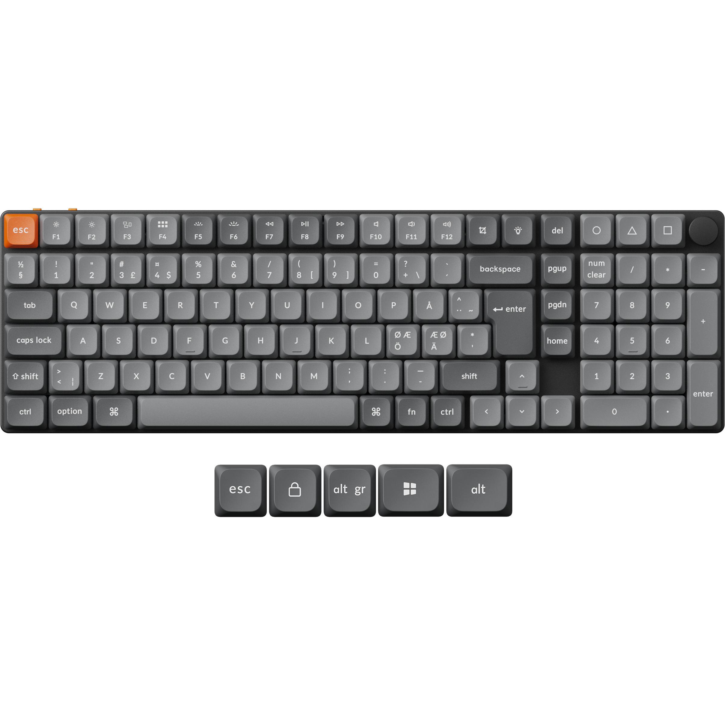 Keychron K17 MAX Hot Swap Low Profile Mechanische Tastatur, Gateron Brown Switches, Maus + Tastatur Zubehör