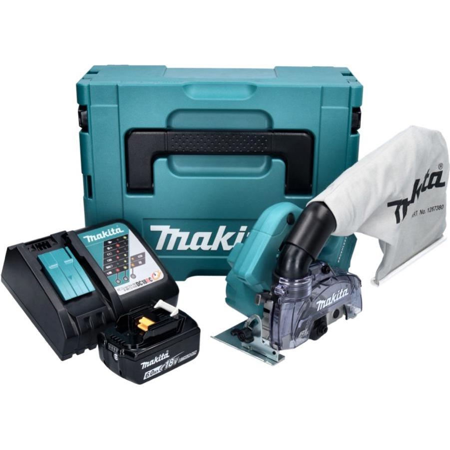 Thumbnail - Makita, Schleifmaschine + Poliermaschine, DCC 500 RG1J Akku Diamantschneider 18 V 125 mm Brushless + 1x Akku 6,0 Ah + La...