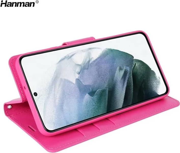 Produktbild Hanman Samsung Galaxy A42 5G - Mill Flip Case mit 3 Kartenfächern, pink (Samsung Galaxy A42 5G)