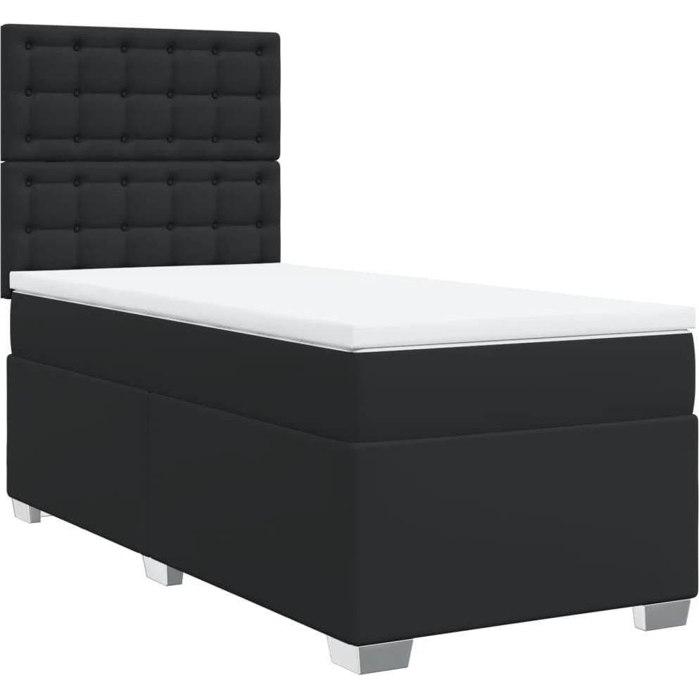 Thumbnail - VidaXL, Bett, Bo x springbett mit Matratze 100 x 200 cm Kunstleder (100 x 200 cm)