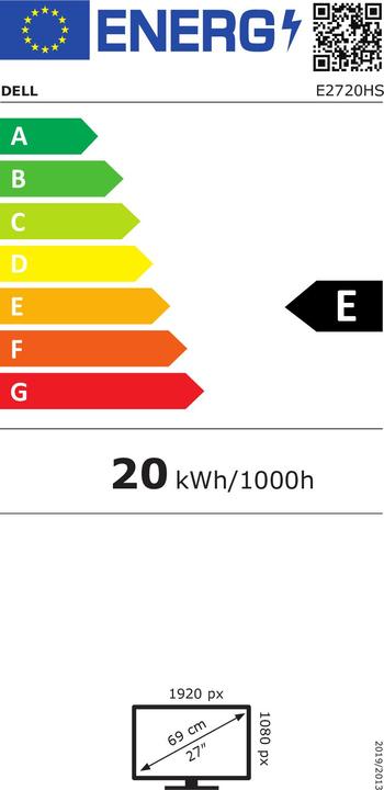 Energie-Label Dell E2720HS (1920 x 1080 Pixel, 27")