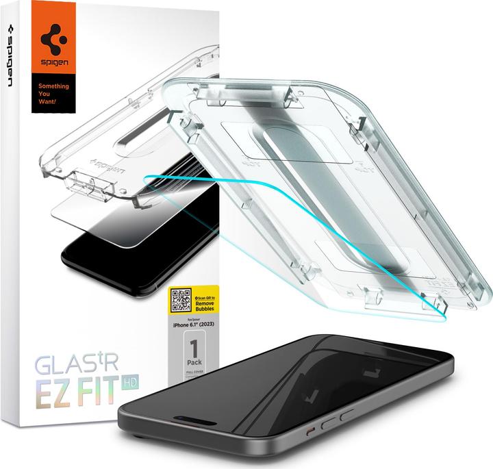 Immagine prodotto Spigen Glass.TR iPhone 15 6.1" "EZ FIT" trasparente szkło hartowane AGL06907 (1 Pezzo/i, Apple iPhone 15)