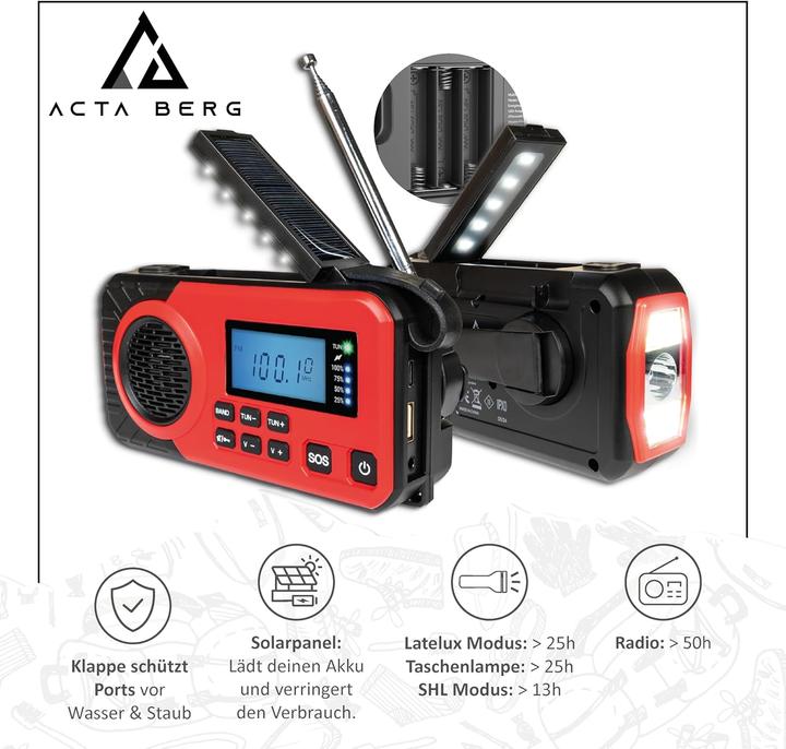 Produktbild Acta Berg Notfall-Kurbelradio (AM, FM)
