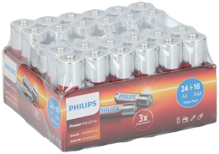Actual product image Philips Power Alkaline Pack (40 pcs., AA, AAA)