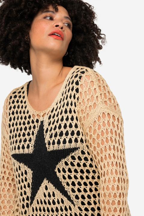 Produktbild Angel of Style Pullover, Relaxed Fit, Grobstrick, Stern, 3/4-Ärmel (48)