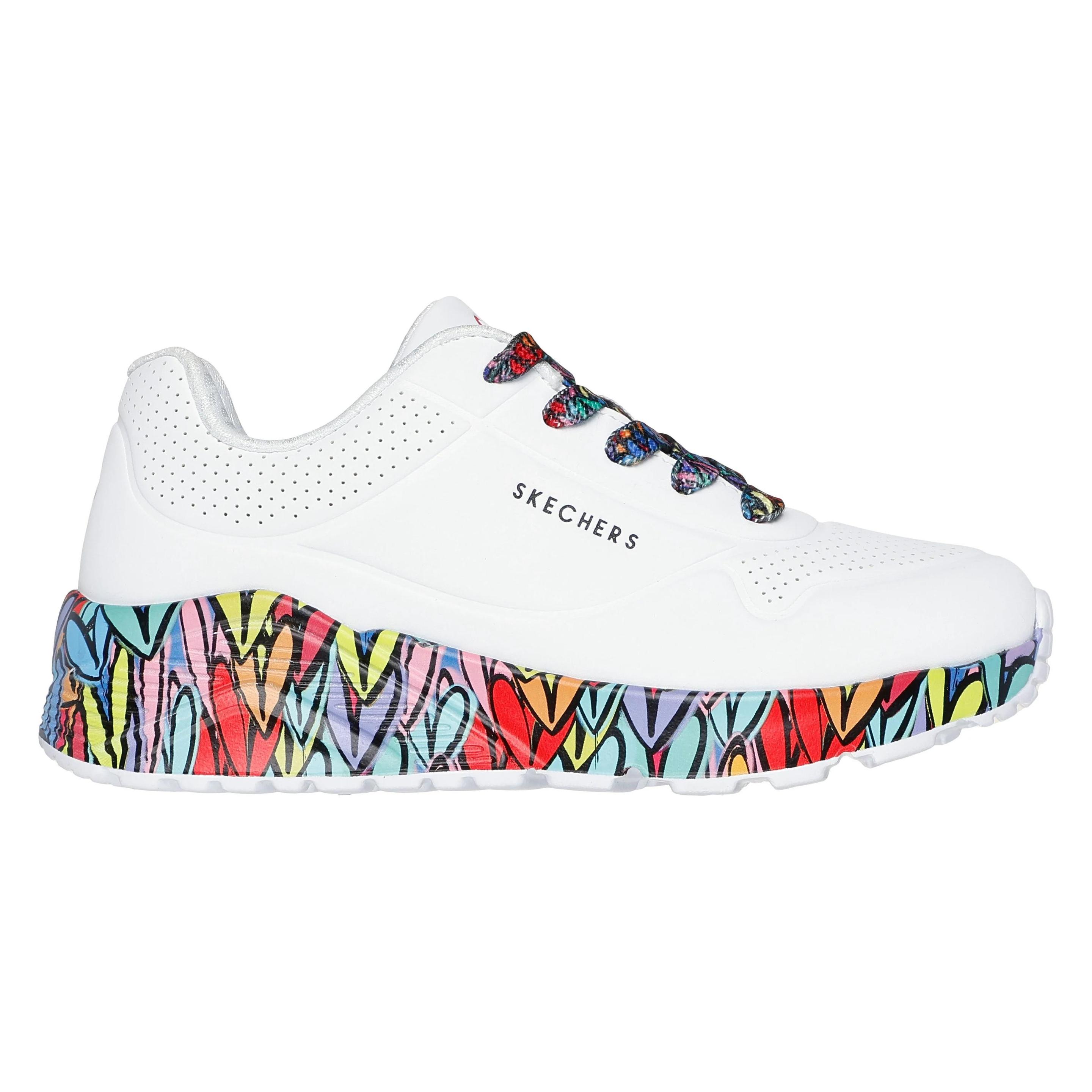 Skechers, Vrouwen, Sneakers, Uno Lite-Subtle Love, Veelkleurig, Wit, (36)