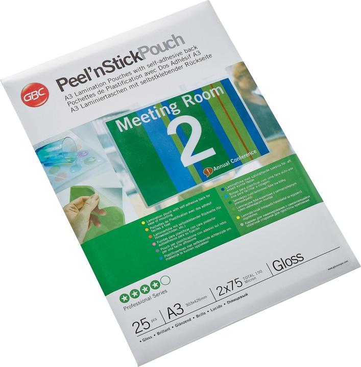 Actual product image GBC PEEL'N STICK POUCH - glossy (A3, 25 Piece, 75 µm)
