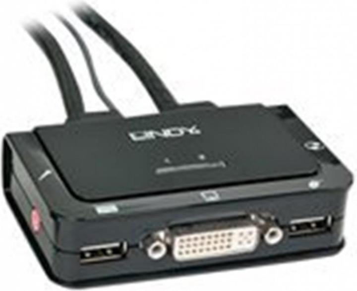 Produktbild Lindy DVI KVM Switch 2 Port USB 2.0 Audio Compact USB 2.0 Audio/Mikrofon