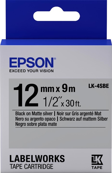 Epson Labelcassette Lk-4sbe (1.20 cm, Zwart)