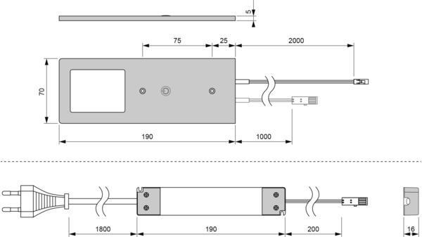 Produktbild L&S LED Anbauleuchtenset Planar L 24 V (170 lm)