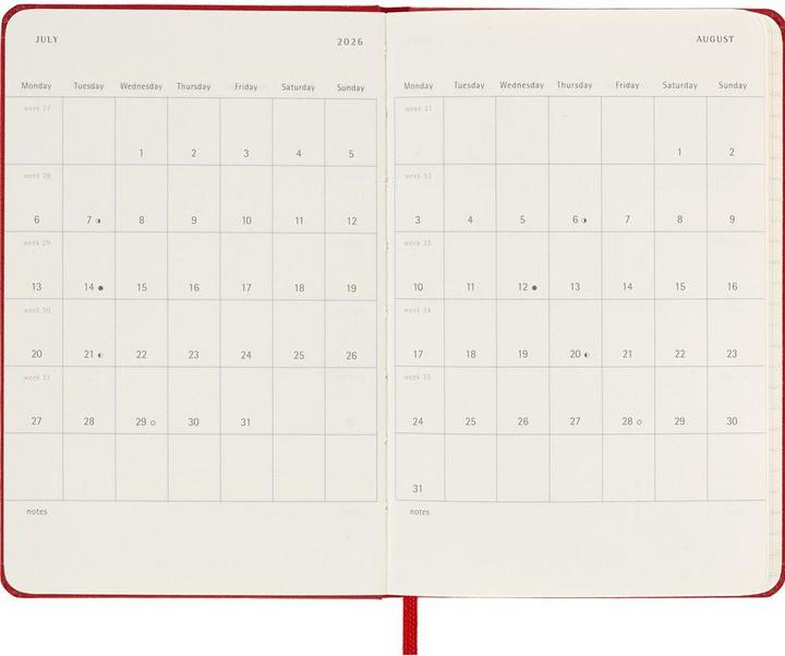 Actual product image Moleskine Schüleragenda Hard Cover Weekly Notebook (9 x 14 cm, 1 week / 1 page)