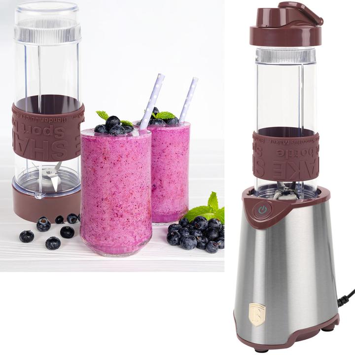 Actual product image BerlingerHaus Design blender incl. sports bottle 570ml, 300 W, bordeaux (300 W)