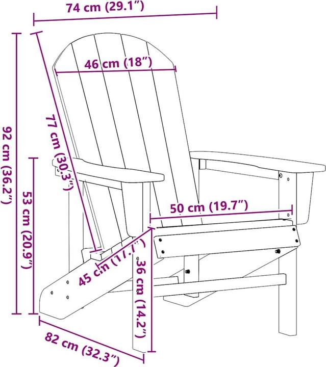 Produktbild vidaXL Adirondack-Stuhl