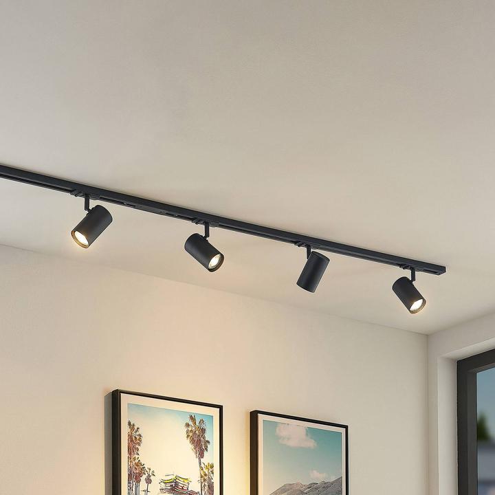 Produktbild Lindby Ties 1-Phasen-Schienensystem 4-fl. schwarz