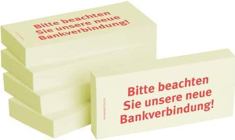 Produktbild Bizstix Notiz 'Bankverbindung' 75x35mm