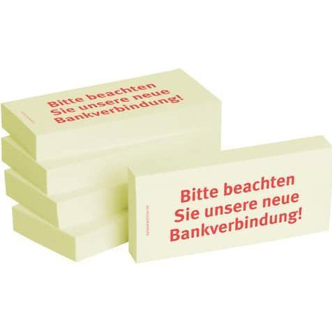 Bizstix, Haftnotiz, Notiz 'Bankverbindung' 75x35mm