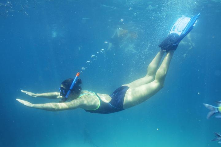 Actual product image Bestway Hydro-Pro BlackSea Snorkel & Fin Set, Adult, Half face mask, Tempered glass, Assorted colour