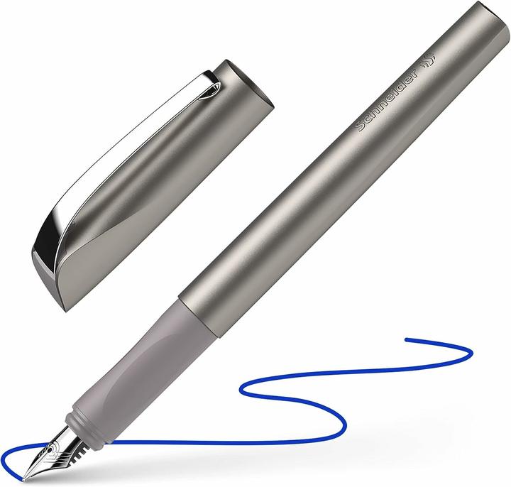 Actual product image Schneider 168621 Ceod Shiny fountain pen (right- and left-handed, M-nib, incl. ink cartridge royal blue) (Graphite, Graphites, 1x)