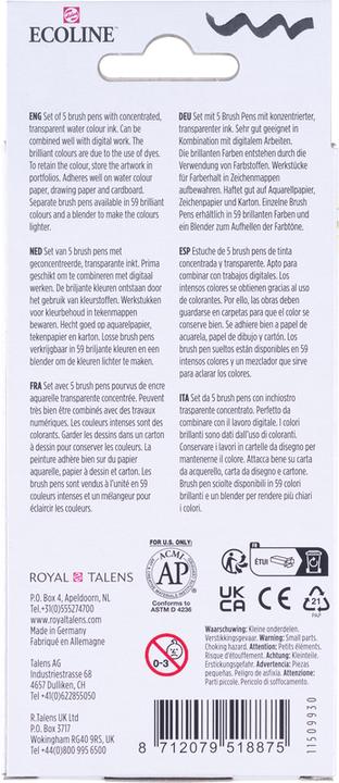 Produktbild Talens Brush Pen Primary (Mehrfarbig, 5 x)