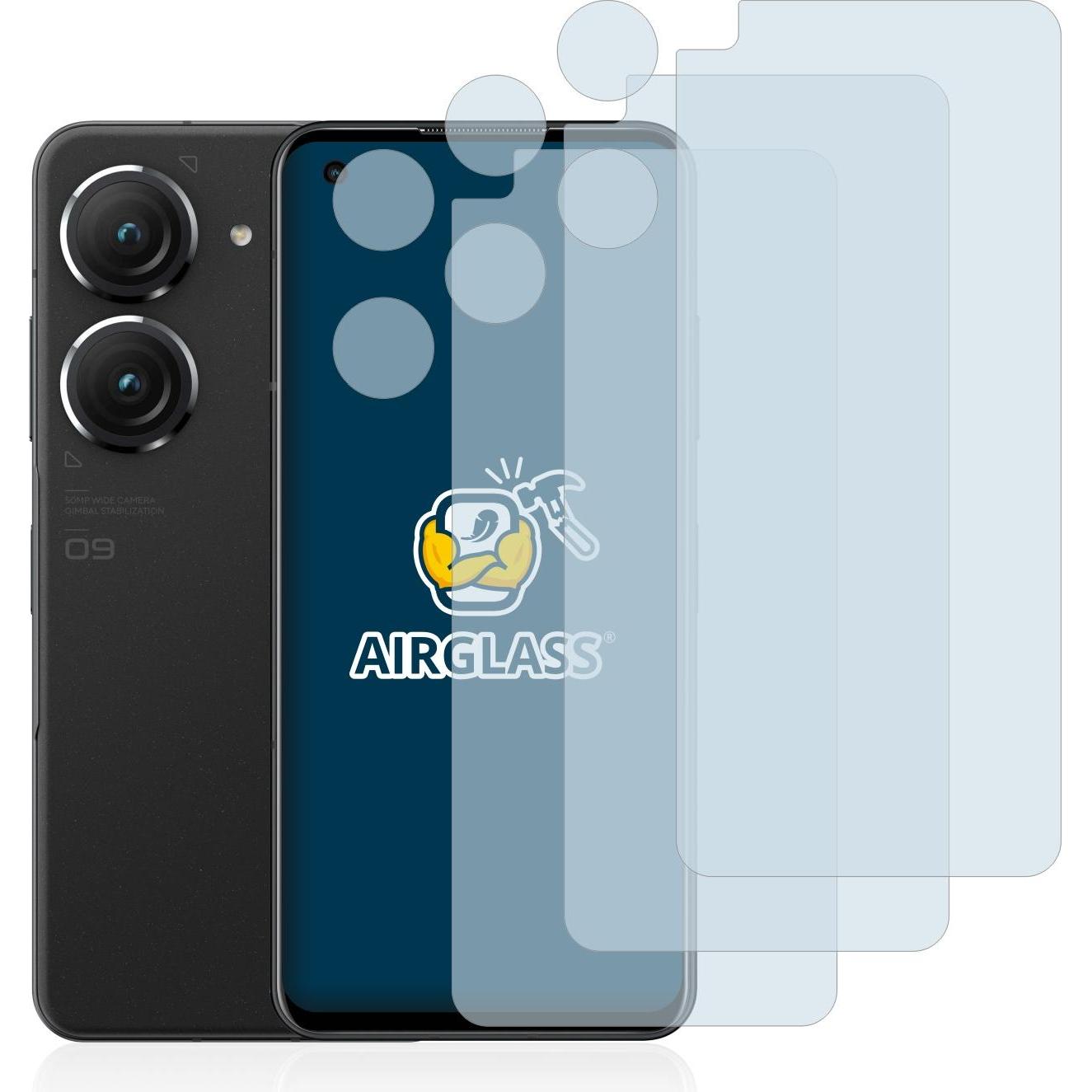 Thumbnail - BROTECT AirGlass Panzerglasfolie (3 Stück, Asus Zenfone 9), Smartphone Schutzfolie, Transparent