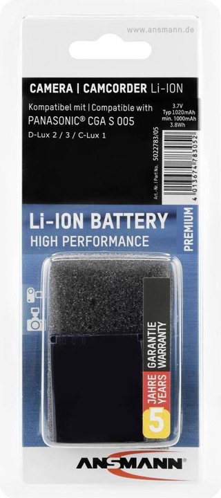 Image du produit Ansmann Panasonic CGA-S005 Batterie rechargeable (Batterie)