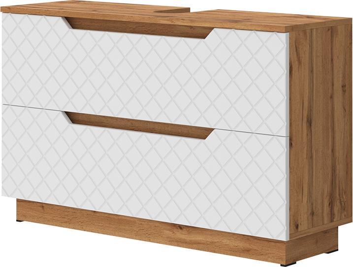 Oak/white with tile texture, White