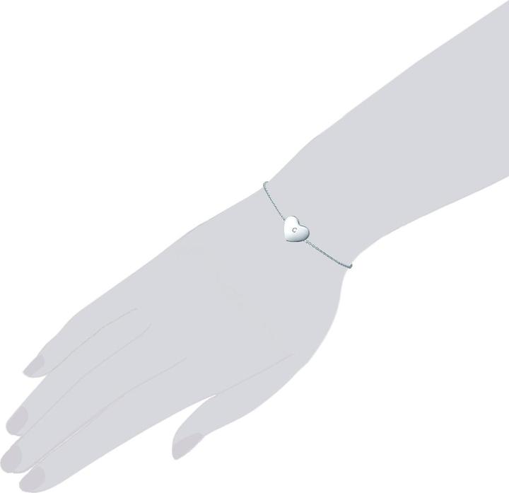 Actual product image Lulu & Jane Heart sterling silver diamond silver 17.0 cm basic length + 3.0 cm extension - 33482 (17 cm, Sterling Silver)