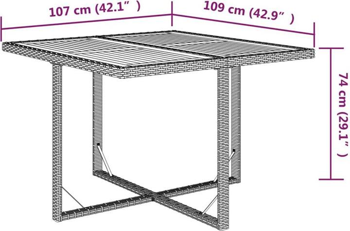 Produktbild vidaXL Gartentisch (109 x 107 x 74 cm)