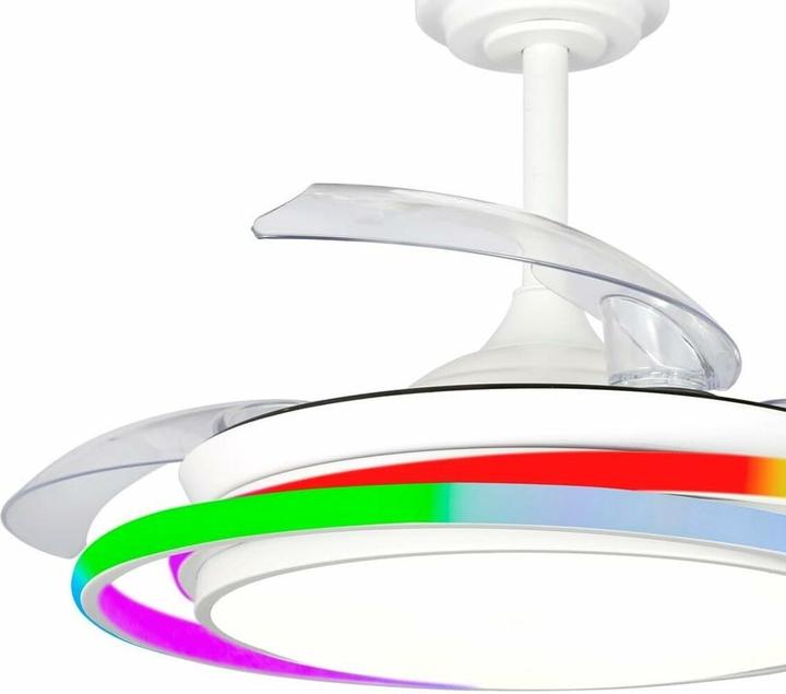 Produktbild Cristal Record Deckenventilator ANTILA MINI RGB WH RETRAC Weiss (35 dB)