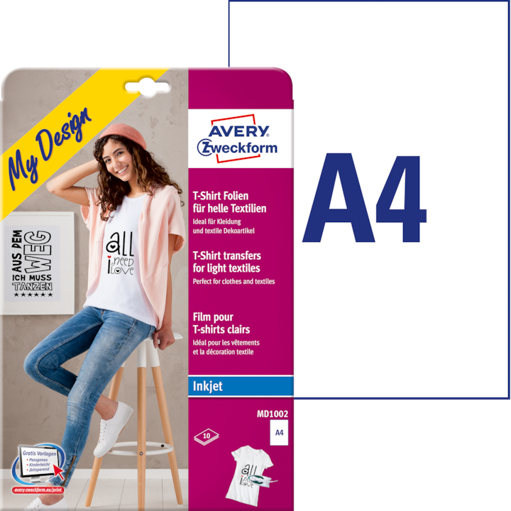 Actual product image Avery Transfer films (10 x)