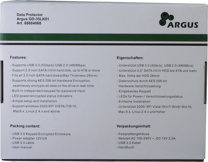 Produktbild Intertech . S-ATA I/ II/III, Max, USB 3.0 (3.5")