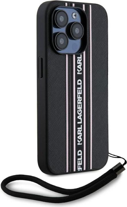 Produktbild Karl Lagerfeld PU Saffiano Athleisure Stripe and Strap Case for iPhone 15 Pro Pink (Apple iPhone 15 Pro)