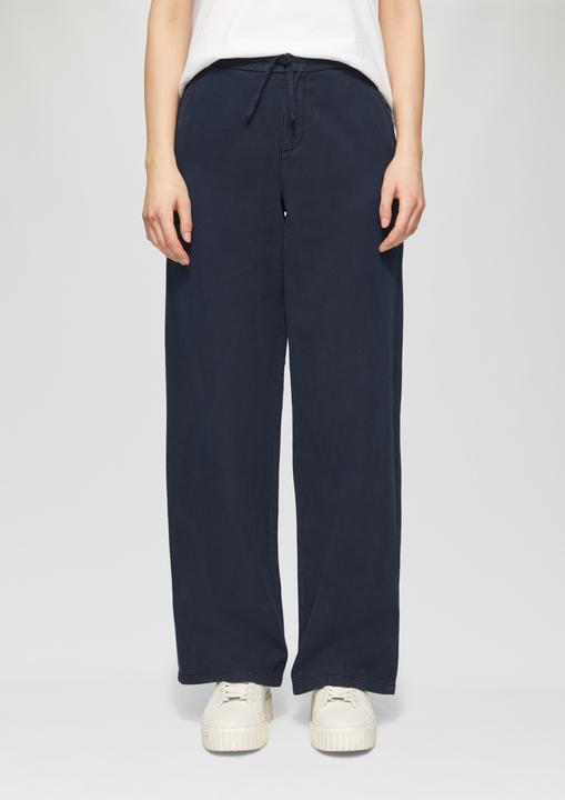 Produktbild S.Oliver Hose Relaxed-Fit-Twillhose mit Elastikbund und Bindeband (38)