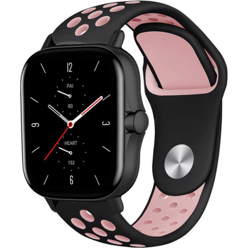 Strap-it Sportarmband (Silikon), Uhrenarmband, Mehrfarbig, Rosa, Schwarz