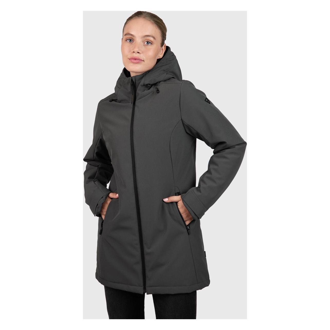 Brunotti, Vrouwen, Outdoor Jassen, Melle Dames Long Softshell Jas - Groen - S (S), Groen, S